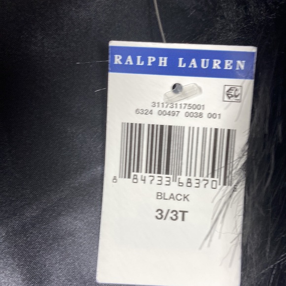 Polo Ralph Lauren Girls Black Faux Fur Vest Toddler sz 3/3T - Picture 2 of 4